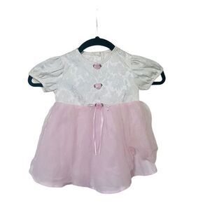 5 for $30 Rose Cottage Baby Girls Dress White & Pink Size 18 Months EUC